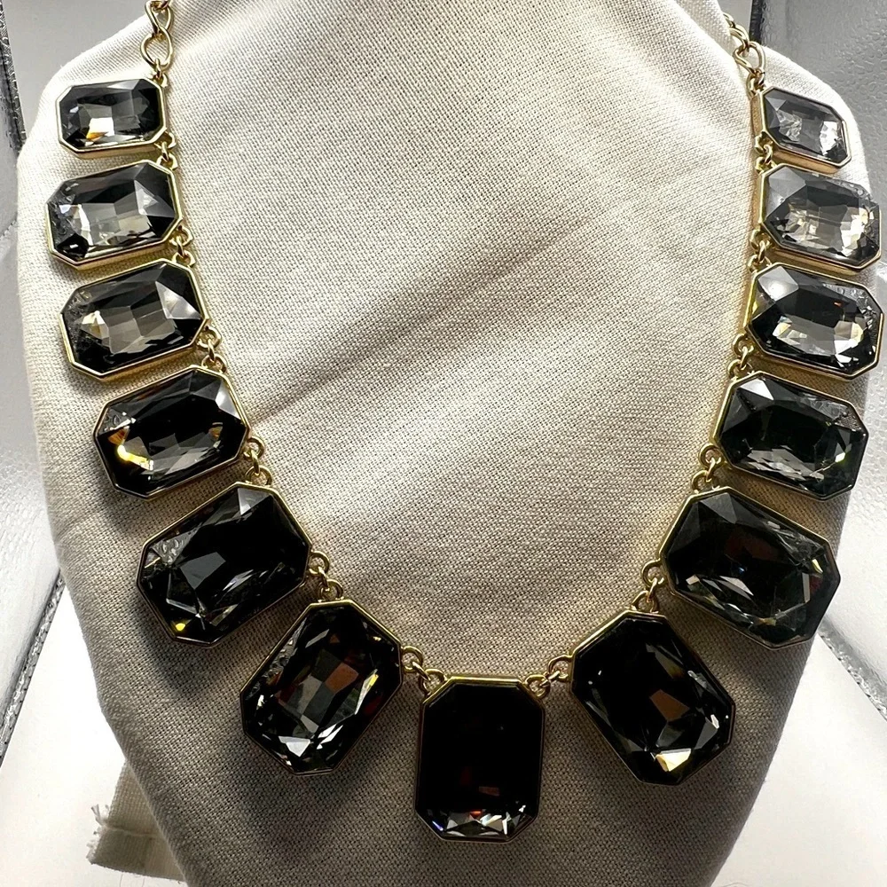 Rhinestones and gold tone necklace